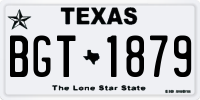 TX license plate BGT1879