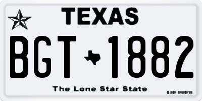 TX license plate BGT1882