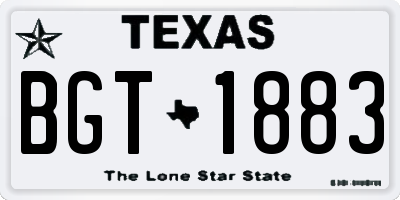 TX license plate BGT1883