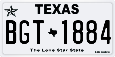 TX license plate BGT1884