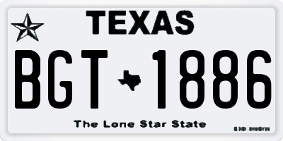 TX license plate BGT1886