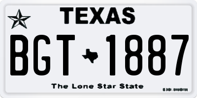 TX license plate BGT1887