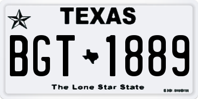TX license plate BGT1889