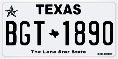 TX license plate BGT1890