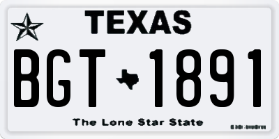 TX license plate BGT1891