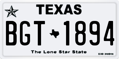 TX license plate BGT1894