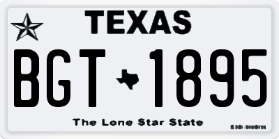 TX license plate BGT1895
