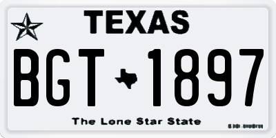TX license plate BGT1897