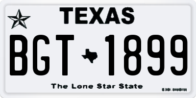 TX license plate BGT1899