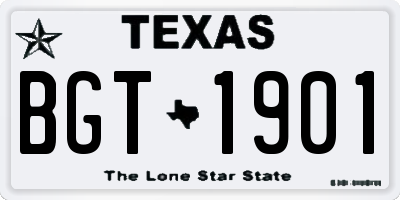 TX license plate BGT1901