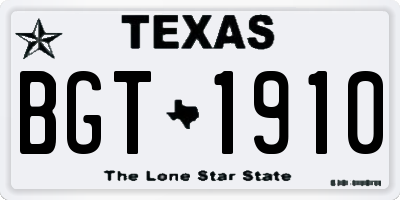 TX license plate BGT1910
