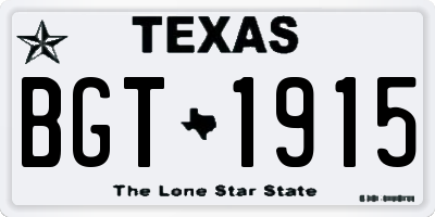 TX license plate BGT1915
