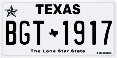 TX license plate BGT1917