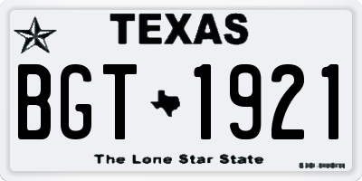 TX license plate BGT1921