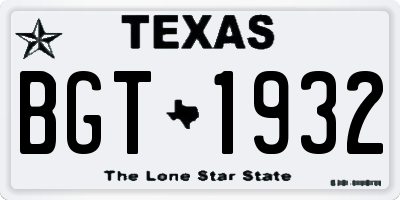 TX license plate BGT1932