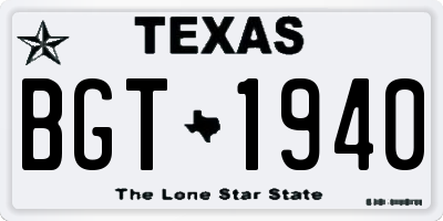 TX license plate BGT1940