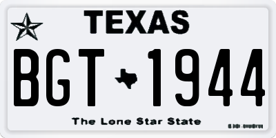 TX license plate BGT1944