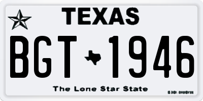 TX license plate BGT1946