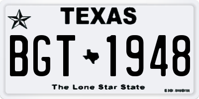 TX license plate BGT1948