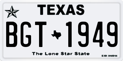 TX license plate BGT1949
