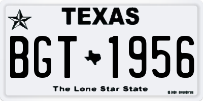 TX license plate BGT1956