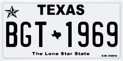 TX license plate BGT1969