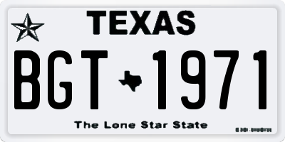 TX license plate BGT1971