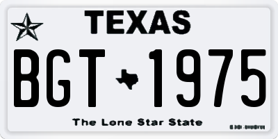 TX license plate BGT1975