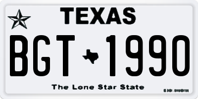 TX license plate BGT1990