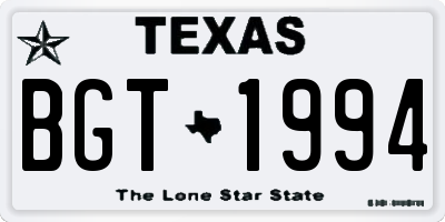 TX license plate BGT1994