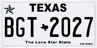 TX license plate BGT2027