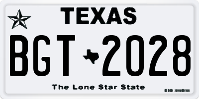 TX license plate BGT2028