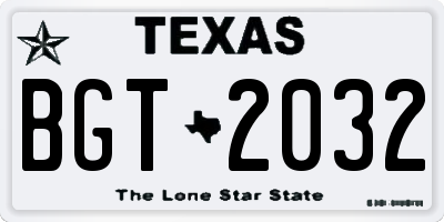 TX license plate BGT2032