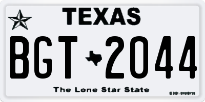 TX license plate BGT2044