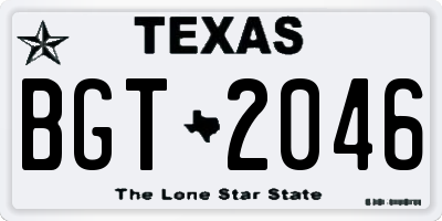TX license plate BGT2046