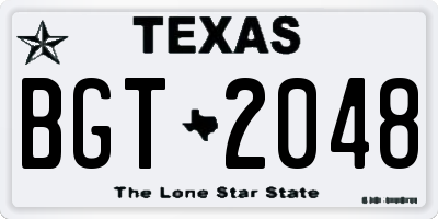 TX license plate BGT2048