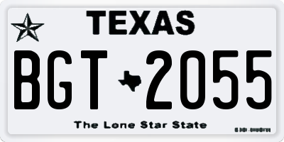 TX license plate BGT2055