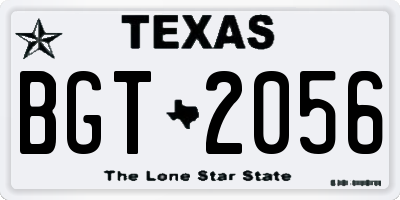 TX license plate BGT2056