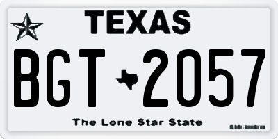 TX license plate BGT2057