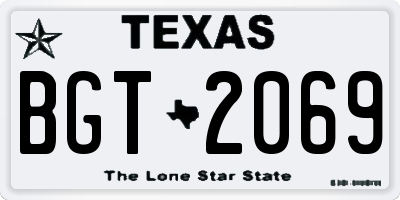 TX license plate BGT2069