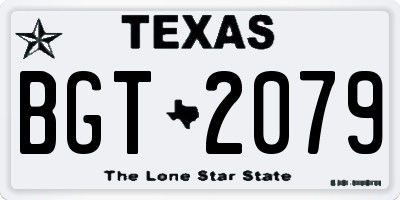 TX license plate BGT2079