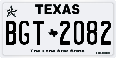 TX license plate BGT2082
