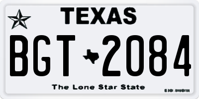 TX license plate BGT2084