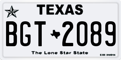TX license plate BGT2089