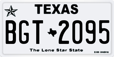TX license plate BGT2095
