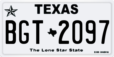 TX license plate BGT2097