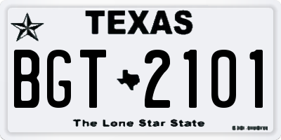 TX license plate BGT2101