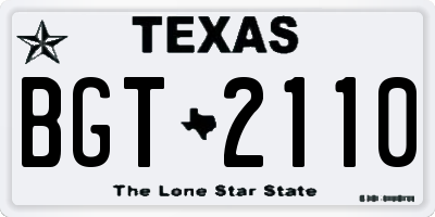 TX license plate BGT2110