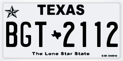 TX license plate BGT2112