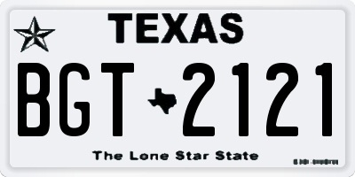 TX license plate BGT2121